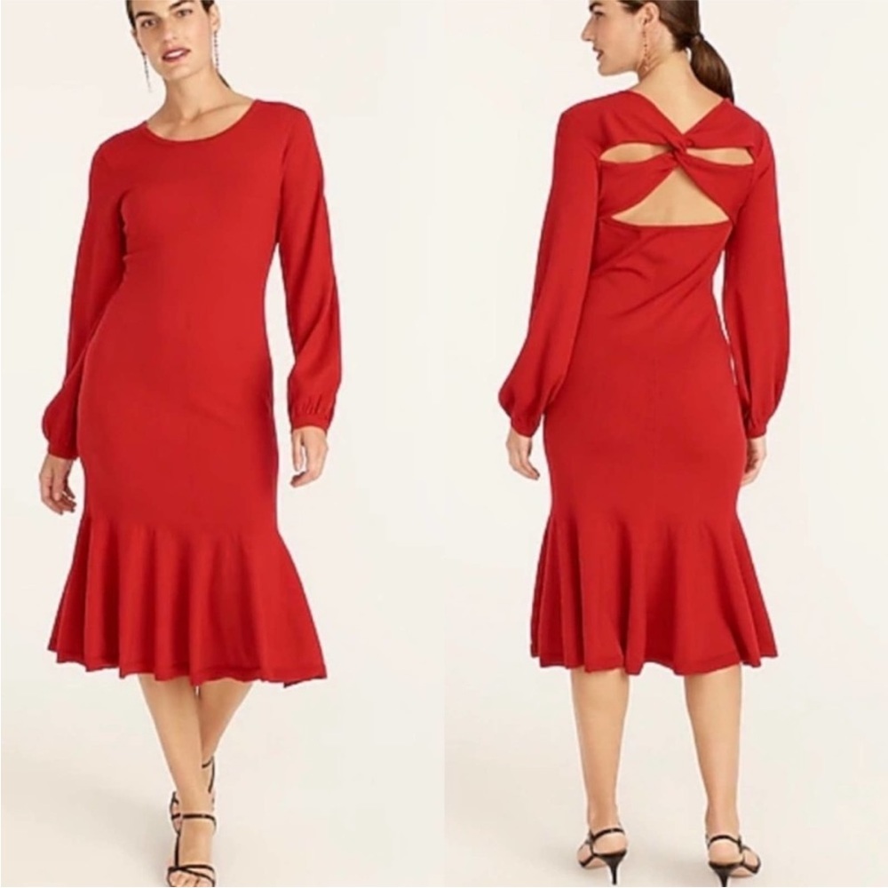 NWT J. crew Red Twist-Back Sweater Dress